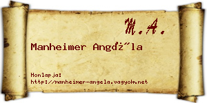 Manheimer Angéla névjegykártya